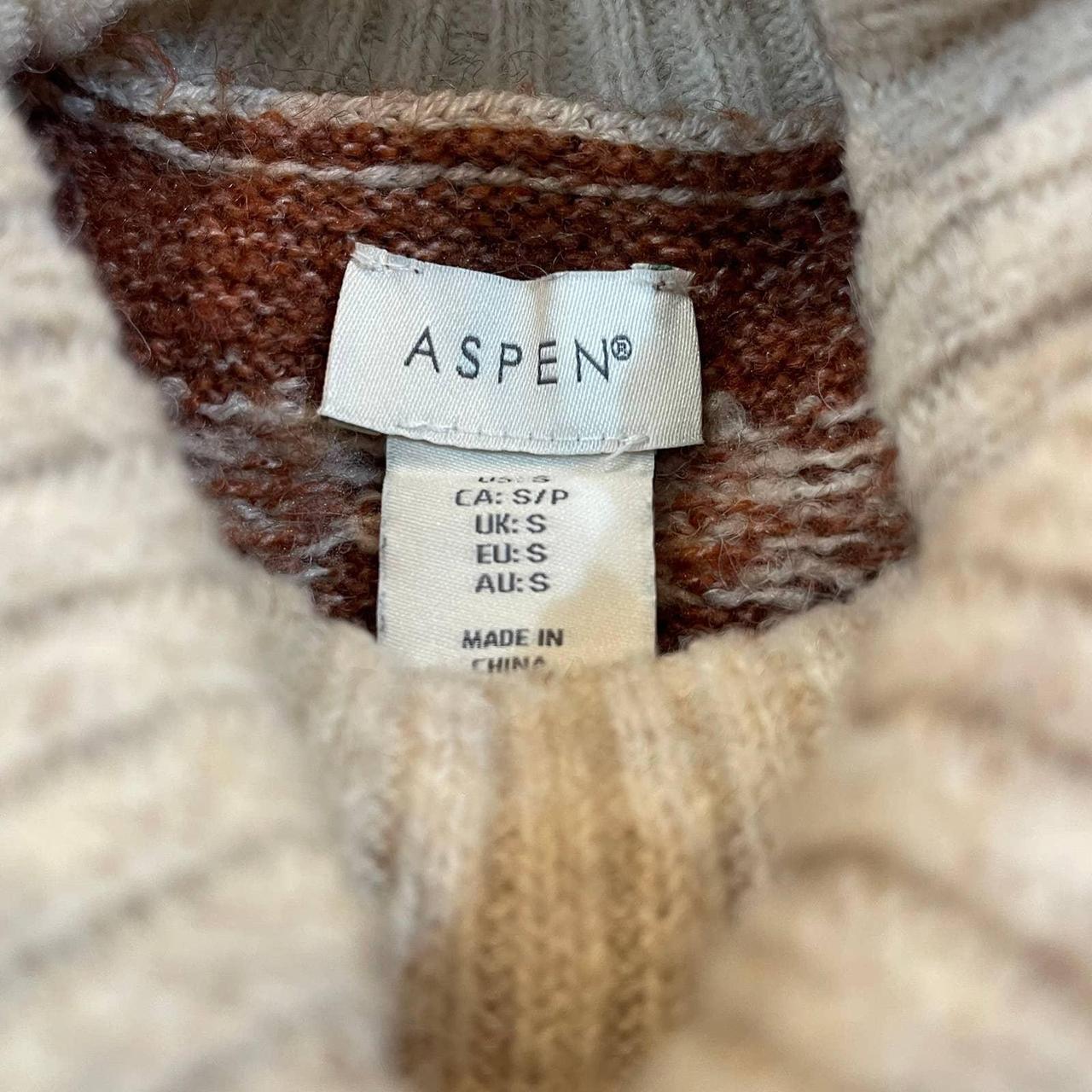 Aspen Jacquard Ski Sweater in size small. Tan knit - Depop