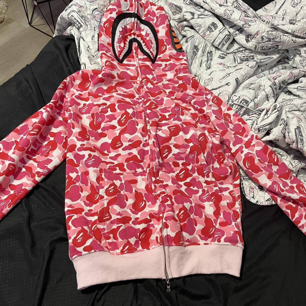 REAL pink bape jacket! size medium, willing to... - Depop