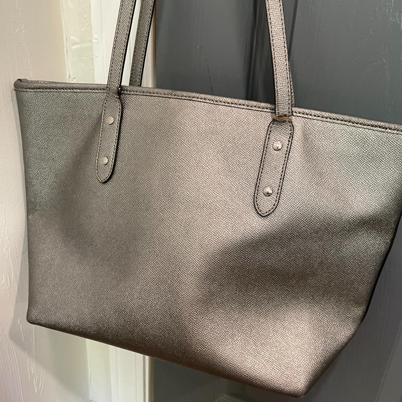 Coach tote on sale gunmetal metallic