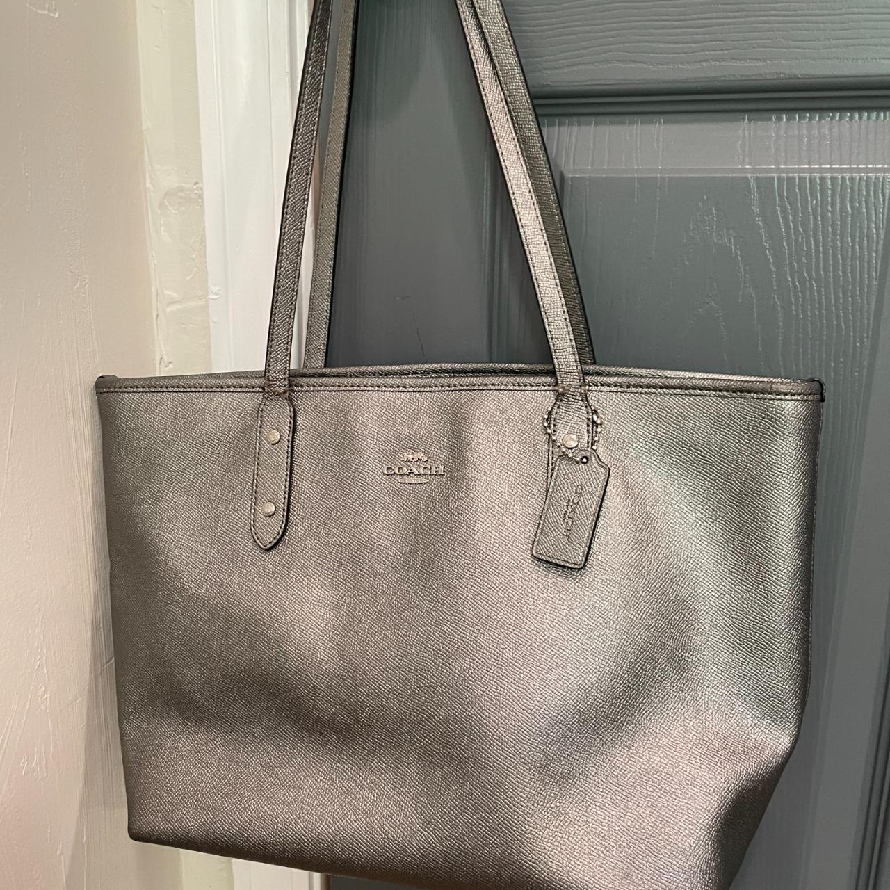 Factory Coach tote gunmetal metallic