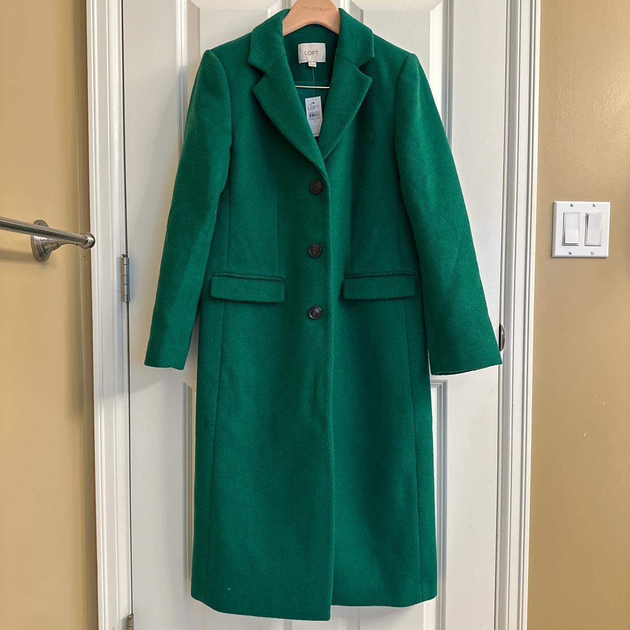 Loft emerald green wool coat Depop