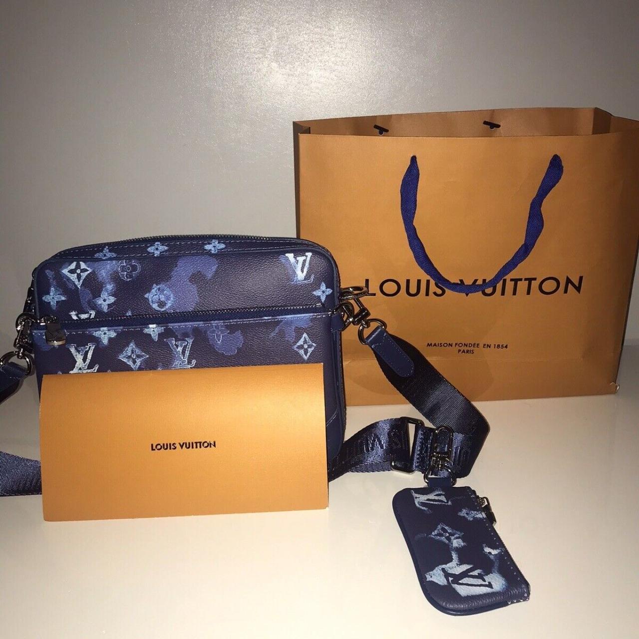 LV Trio Messenger Bag Blue Great Condition! Free... Depop