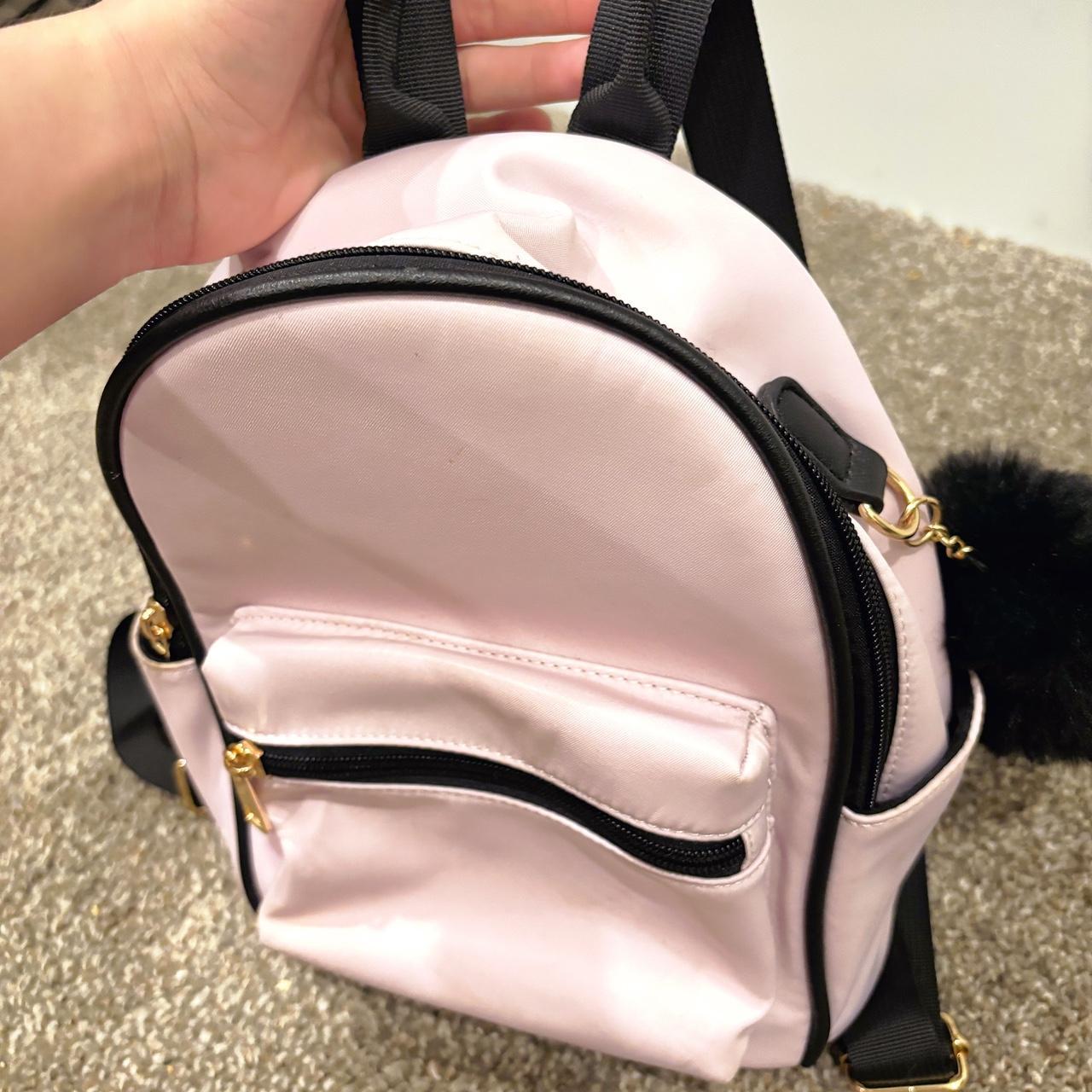 Pink Mini Backpack With Pom Pom In Good Condition