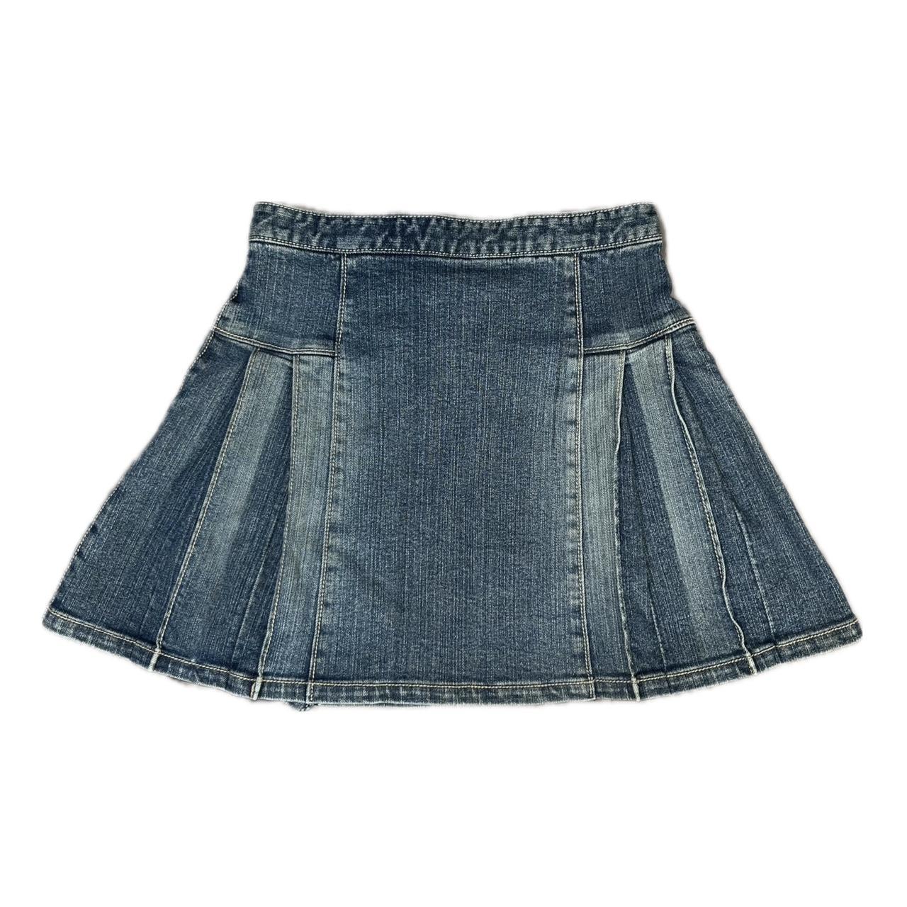 D.I.A style Japanese vintage denim pleated mini... - Depop