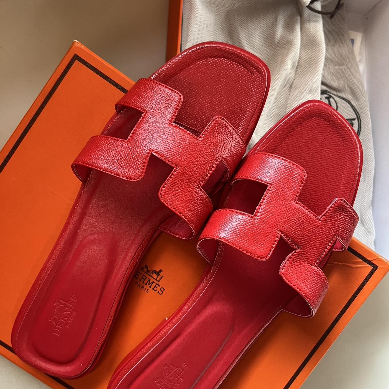 Hermes on sale red sandals