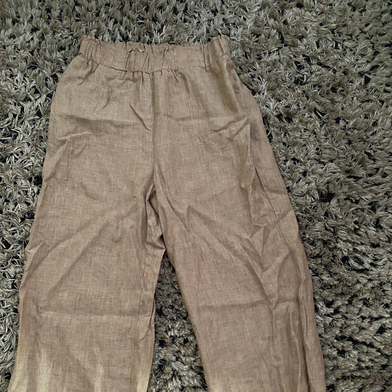 Brand new Target linen pants, cinched waist w baggy leg Depop