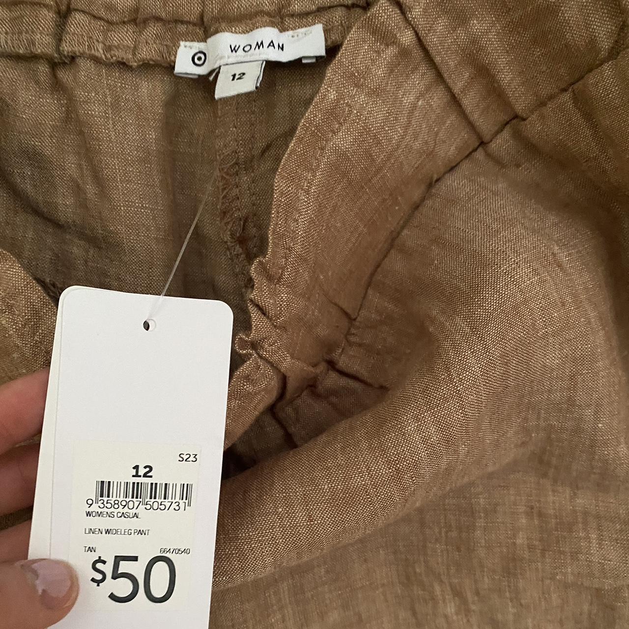 Brand new Target linen pants, cinched waist w baggy leg Depop