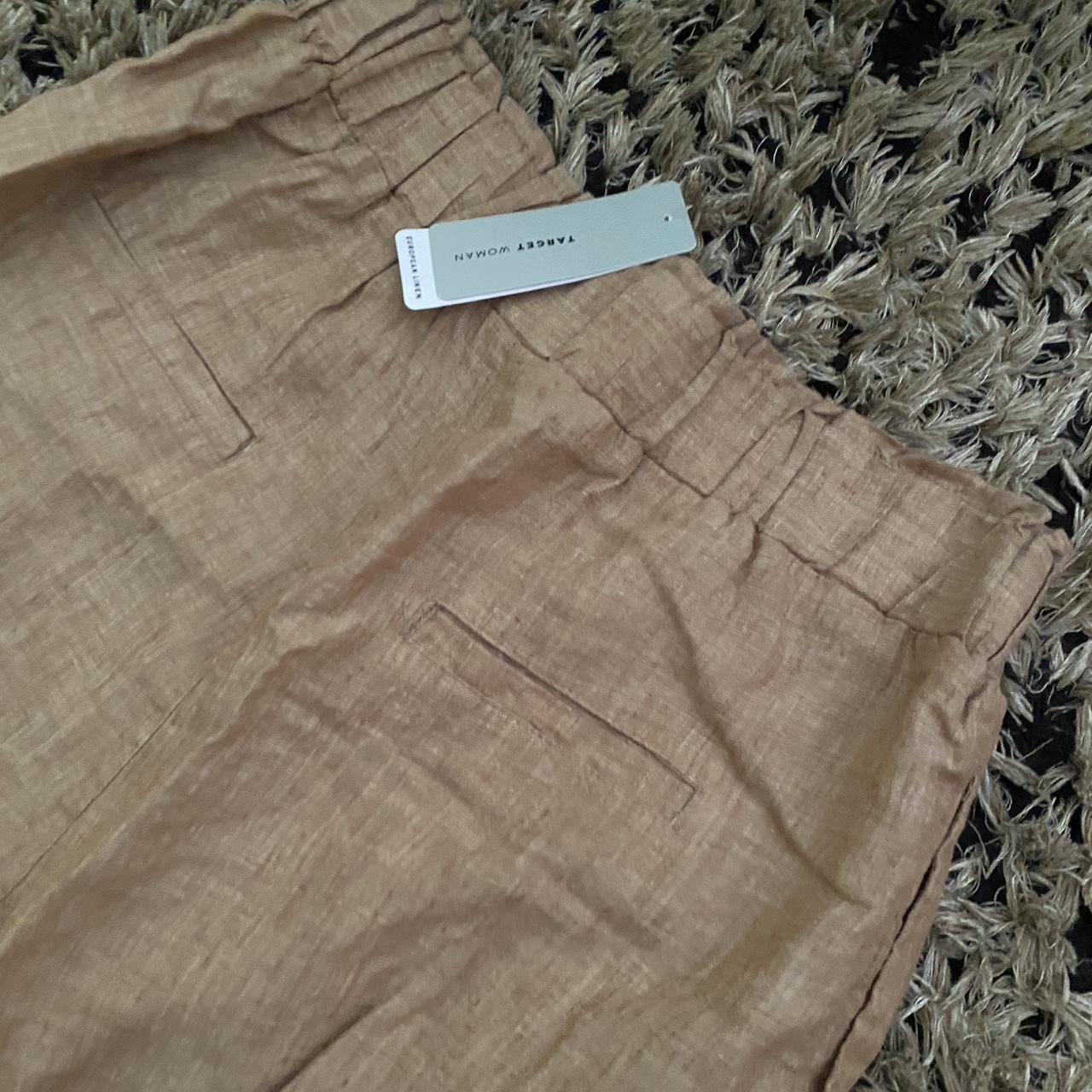 Brand new Target linen pants, cinched waist w baggy leg Depop