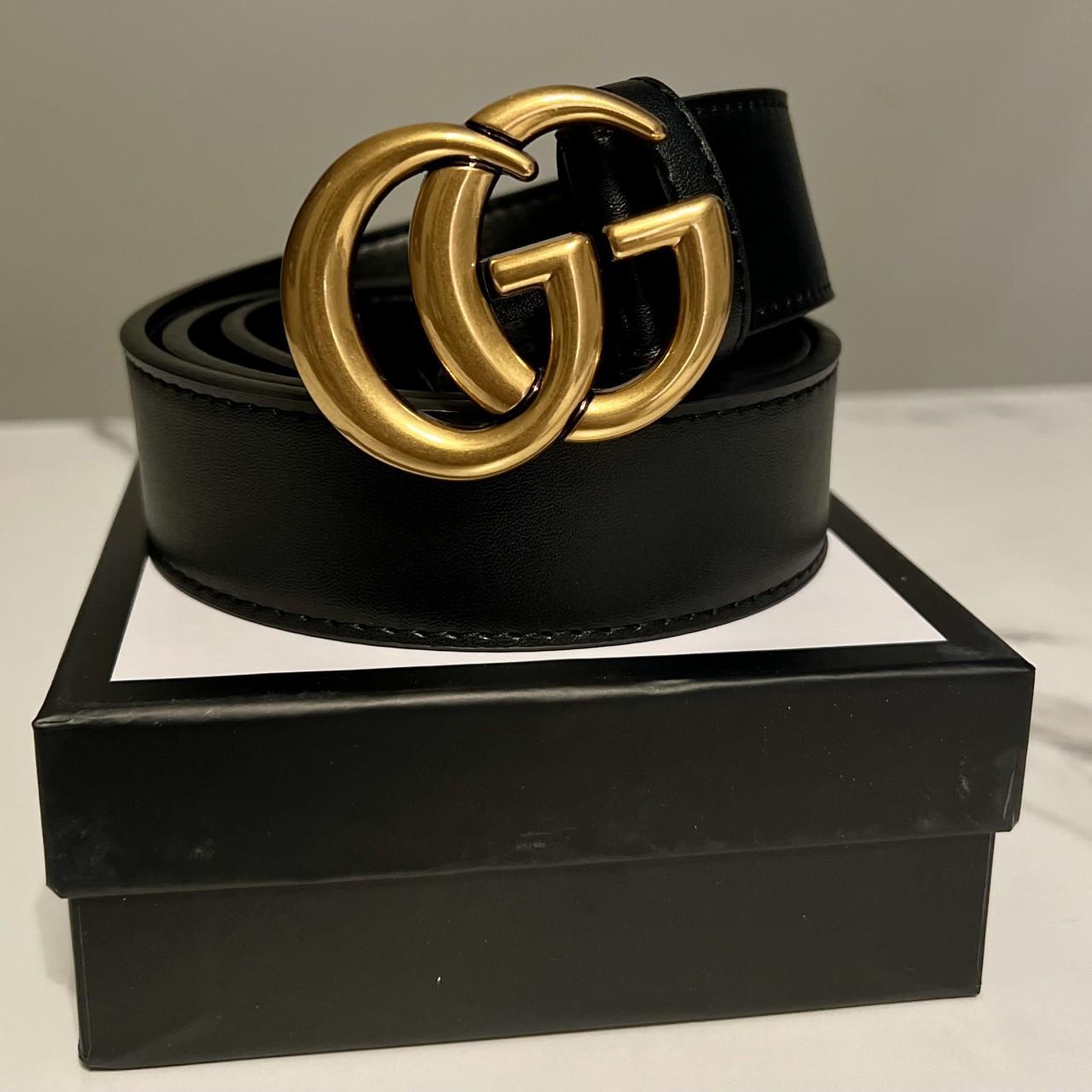 Gucci gold buckle Belt Unisex Great for any... - Depop