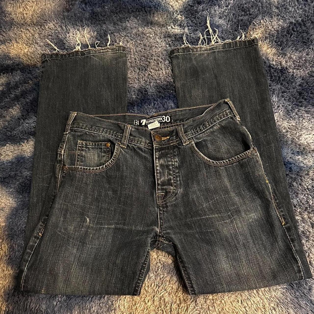 Silver Seven Jeans Men's Bootcut Blue Faded Denim... - Depop