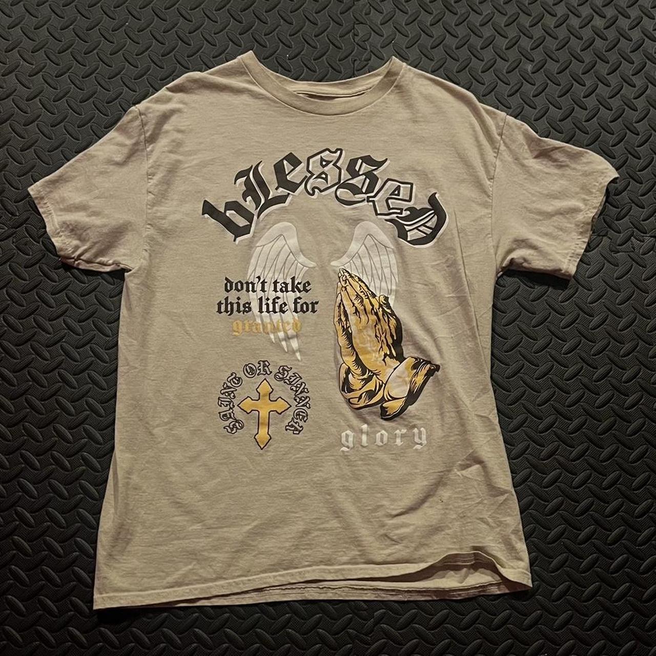 BLESSED Jesus / religious graphic T shirt Size... - Depop