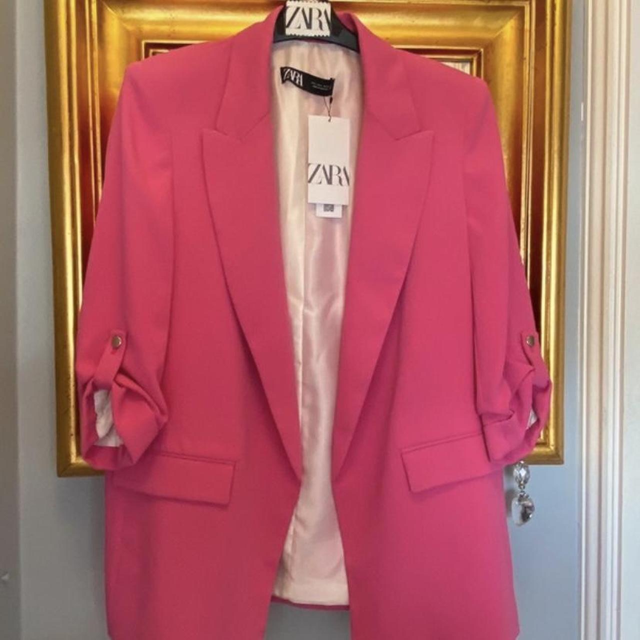 Pink 2024 blazer zara