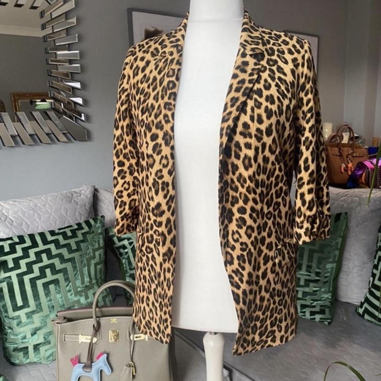 Leopard print store blazer zara