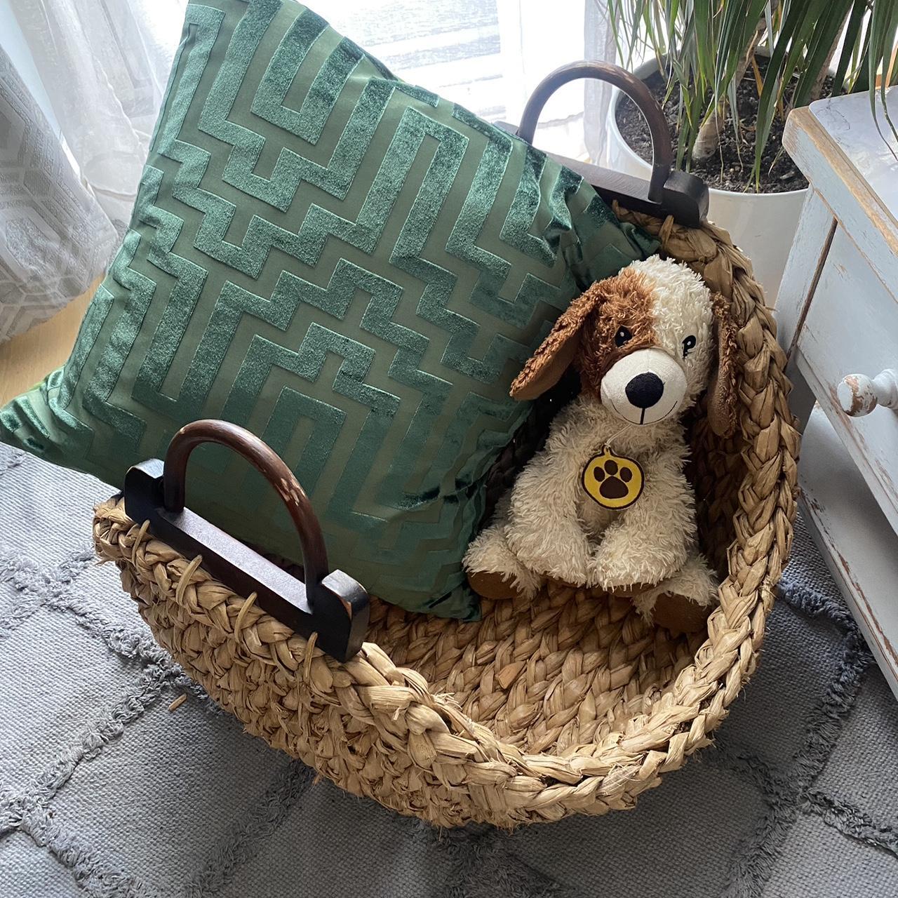 Wood Handled Storage Basket. Used and... Depop