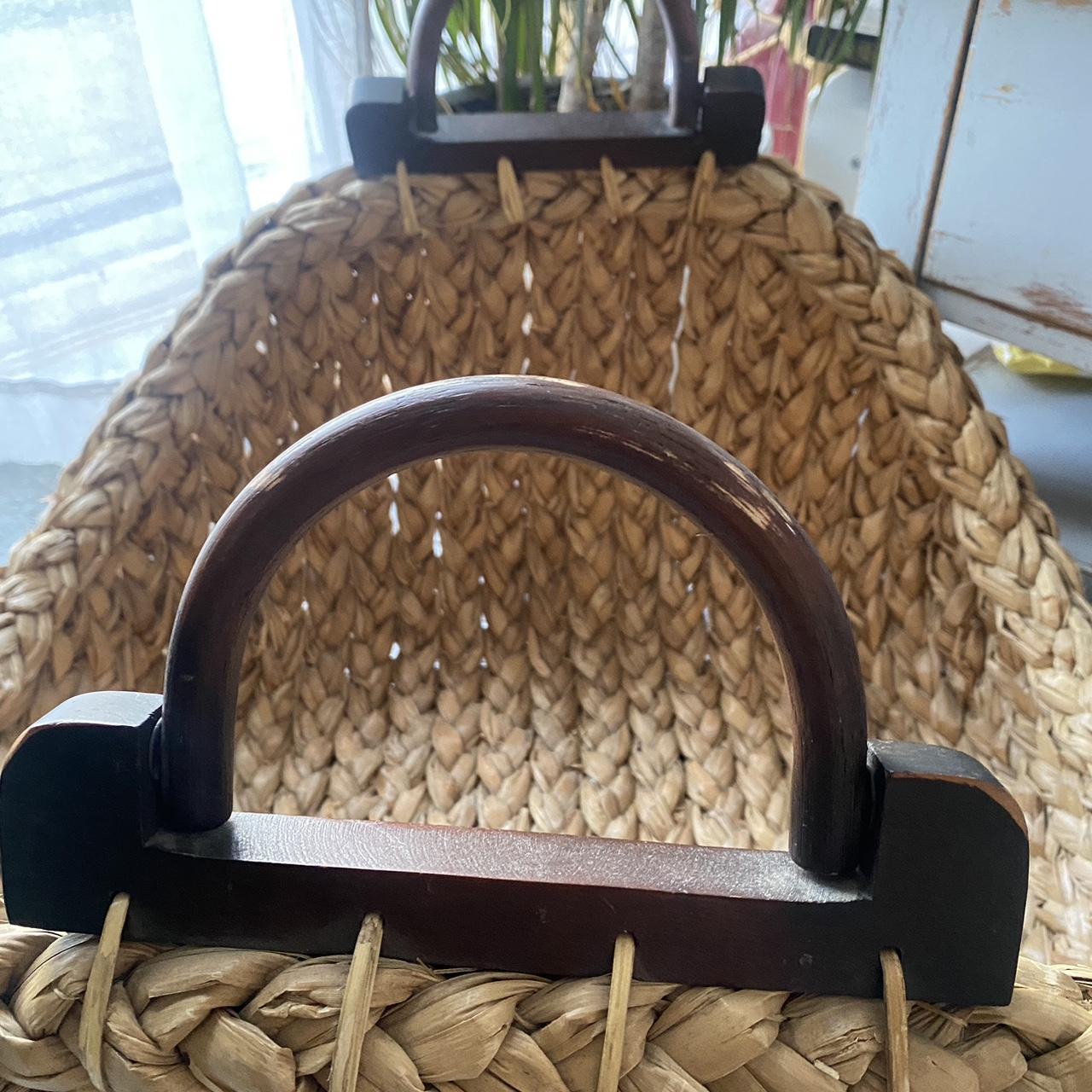 Wood Handled Storage Basket. Used and... Depop