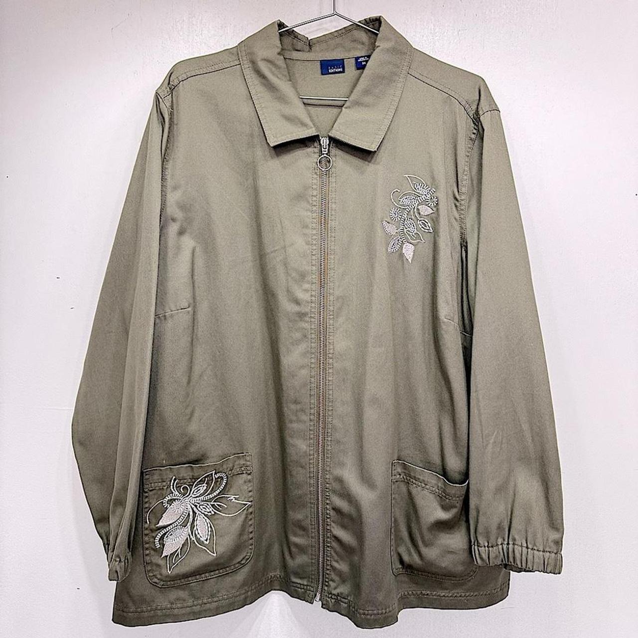 Basic Editions Women's Jacket - Green/Silver - 3X… - image 1