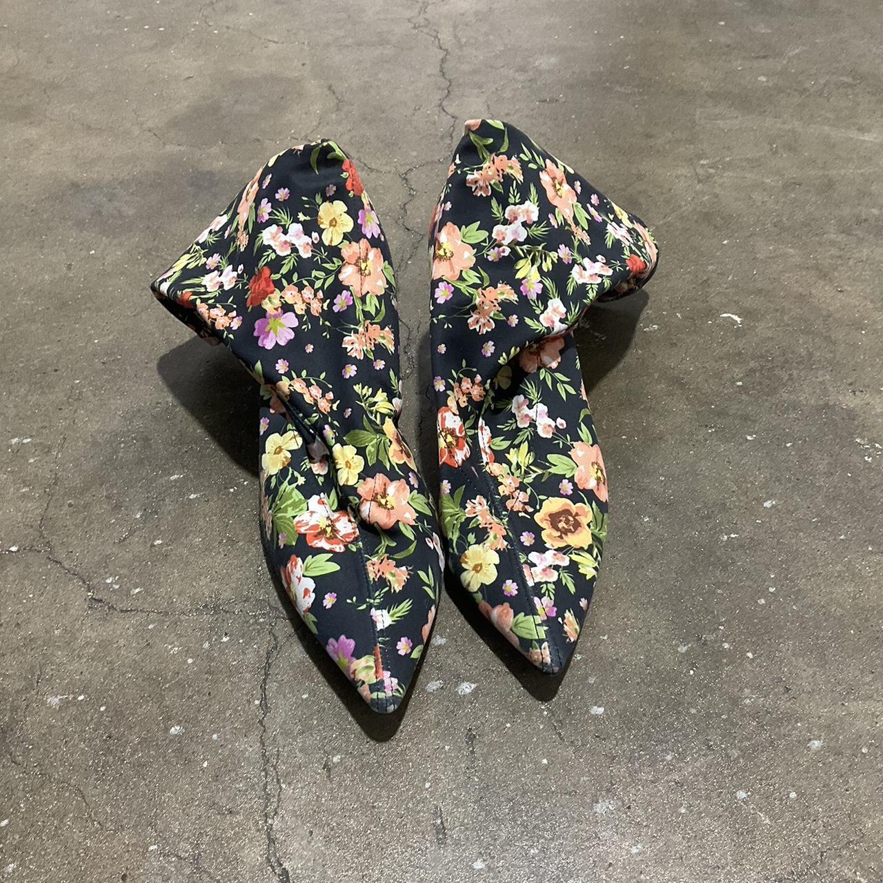 Floral clearance booties zara