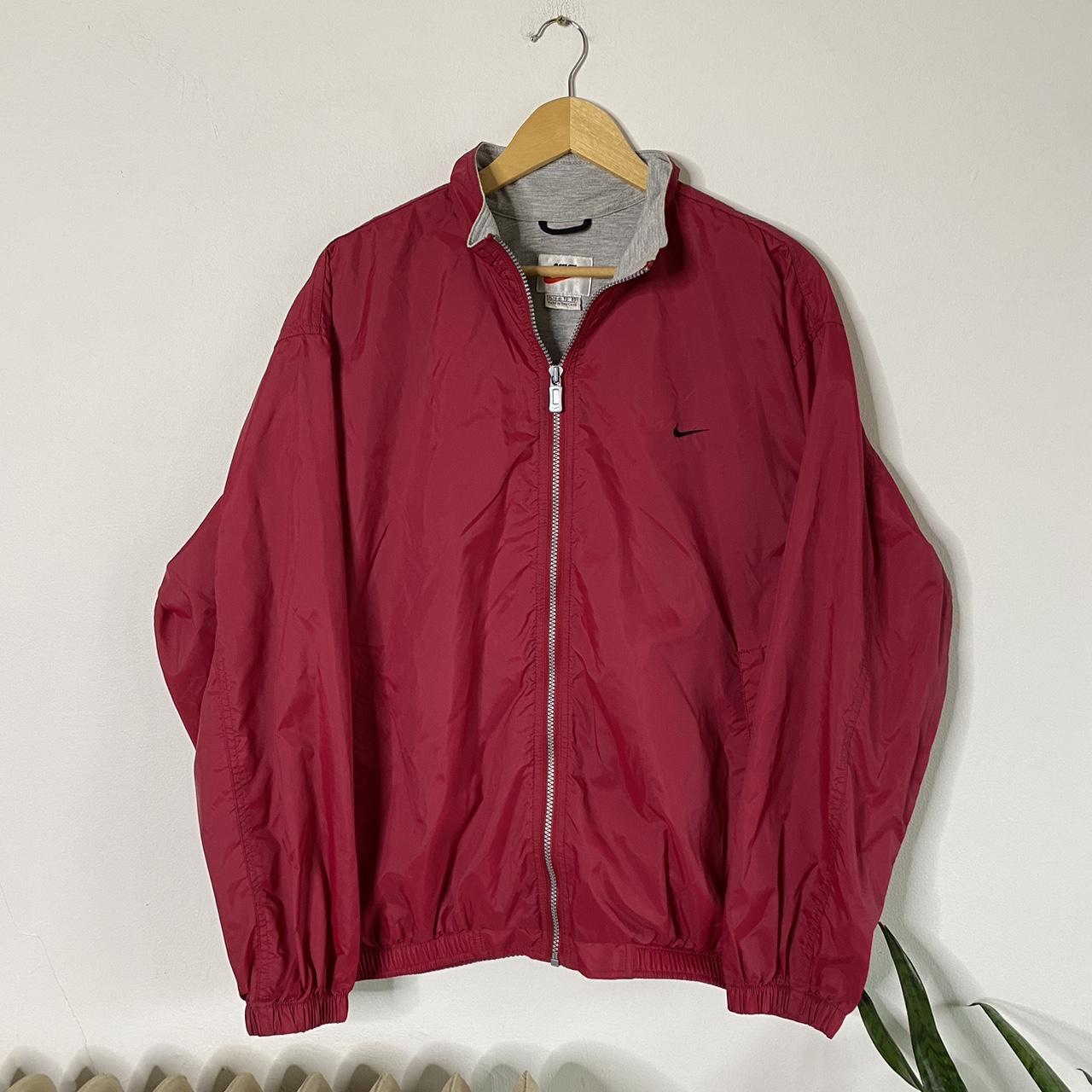 Vintage Red Nike Lined Zip-Up Jacket this vintage... - Depop