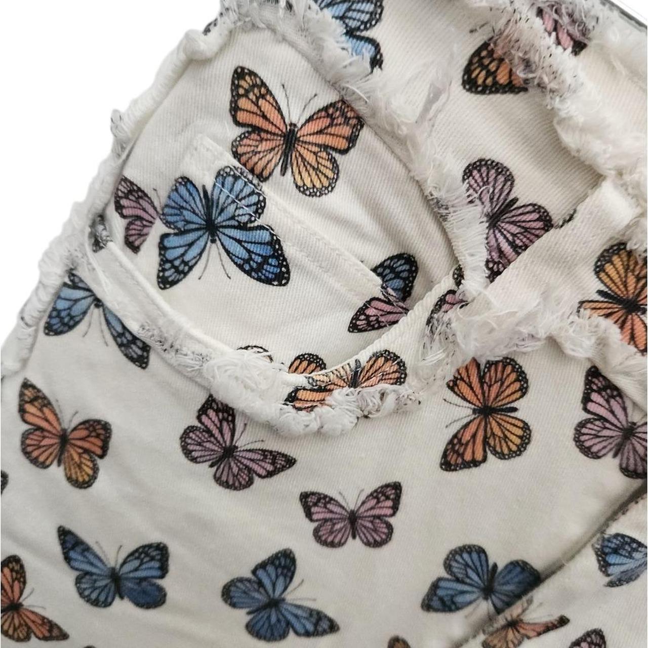 Princess Polly Women's Jeans - Blue/Orange - 4 – Princess Polly Stretchy Butterfly Print Jeans Size …