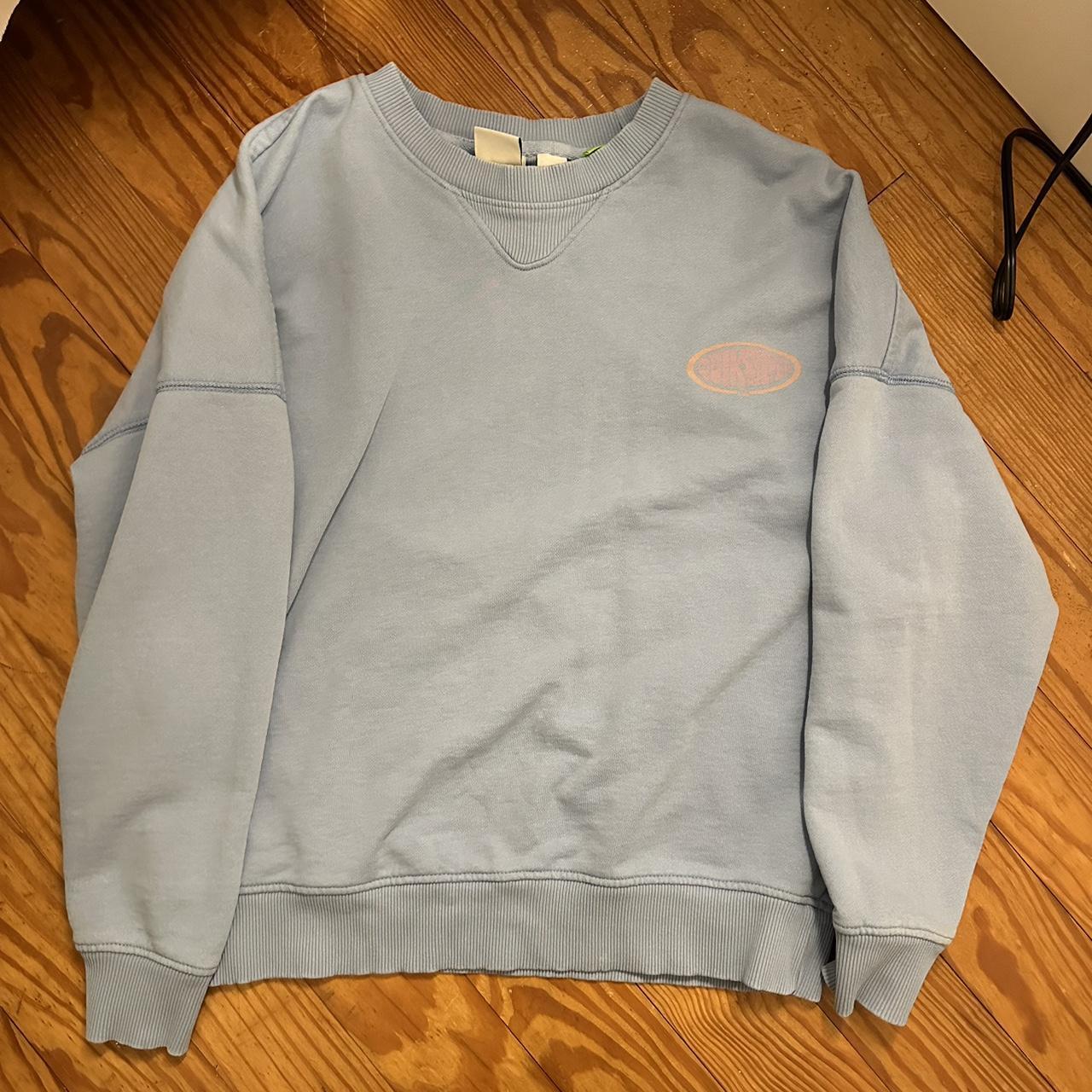 Quicksilver Light Blue Sweatshirt - Depop