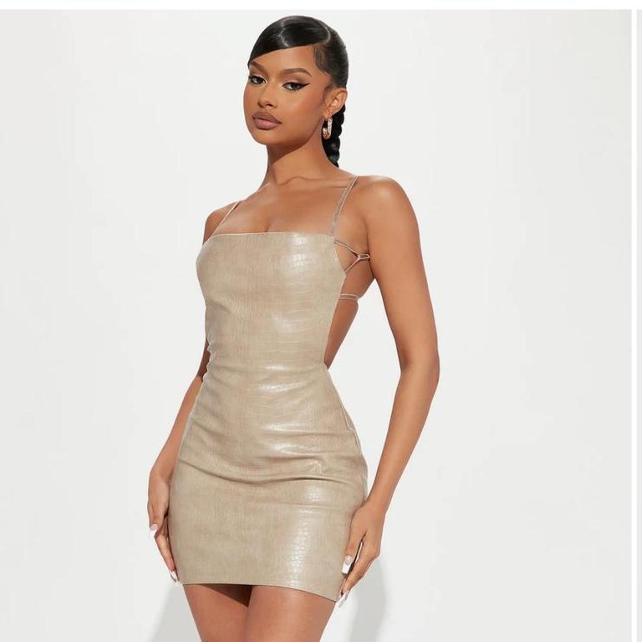 Fashion nova gold outlet dress