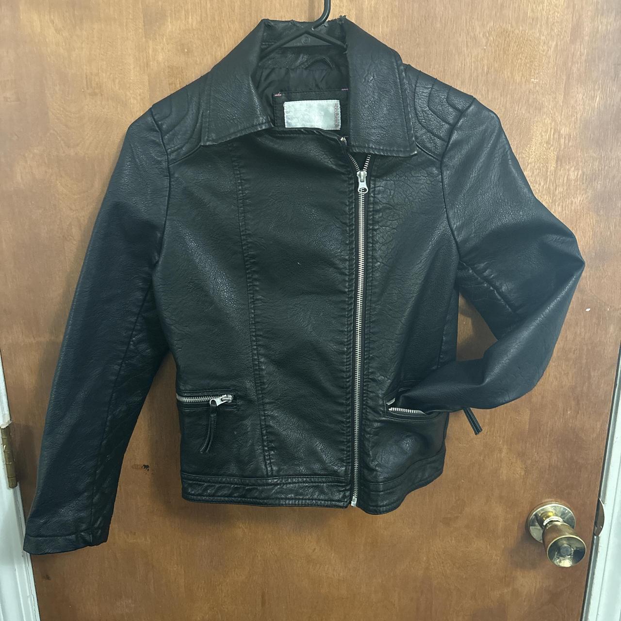 Black leather jacket resembling nana's jacket Depop