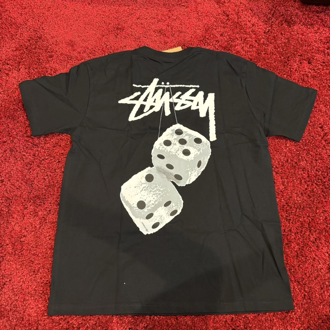 Stüssy Fuzzy white dice and black tshirt. New... - Depop