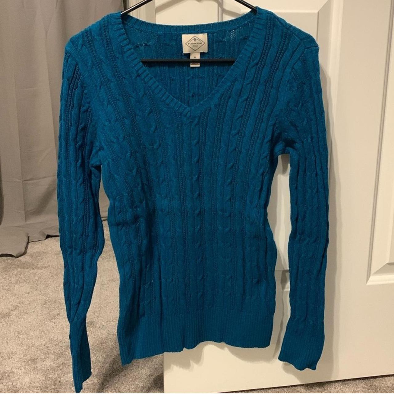 St. John’s Bay Turquoise Knit Sweater Size: Medium... - Depop