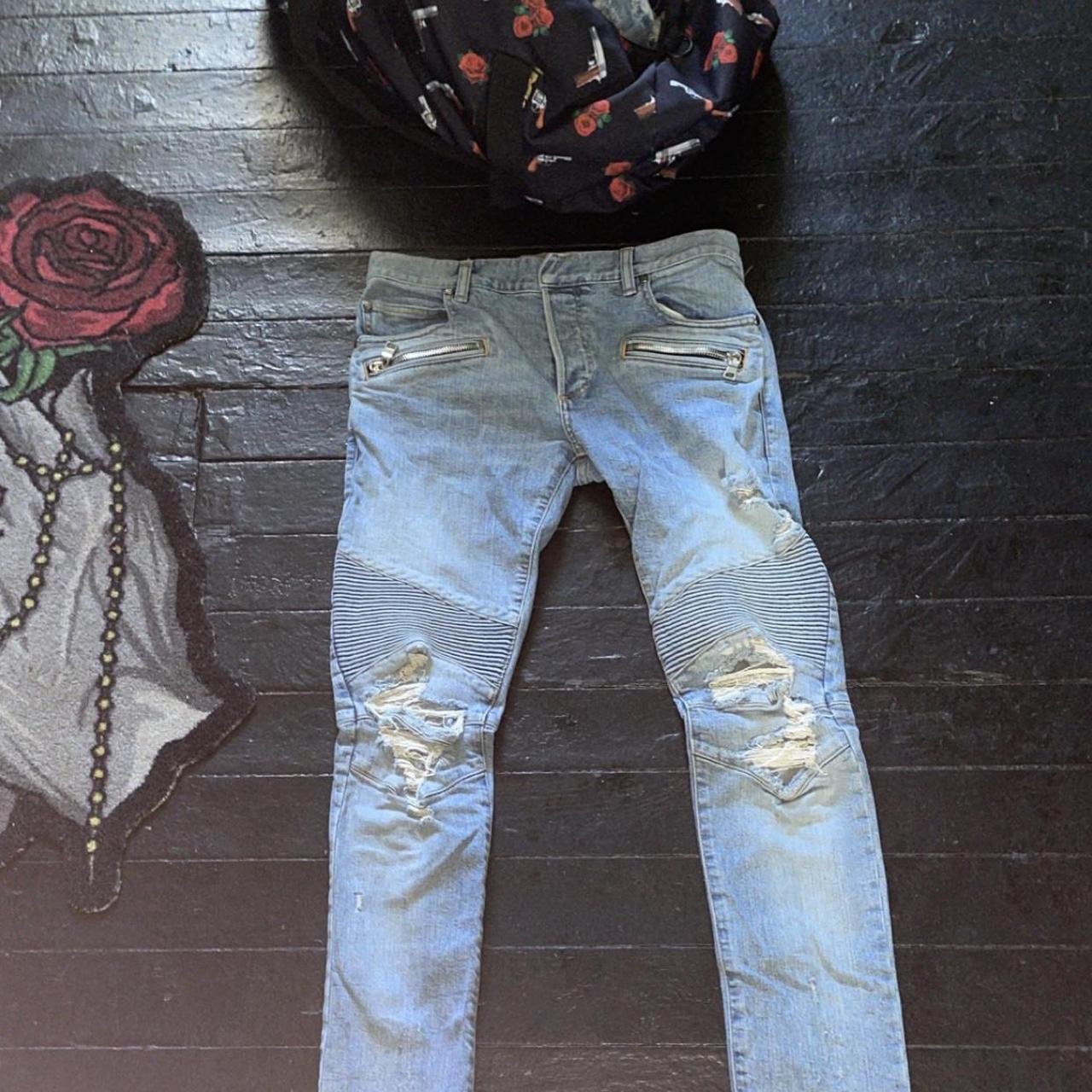 Biker jeans hot sale with roses