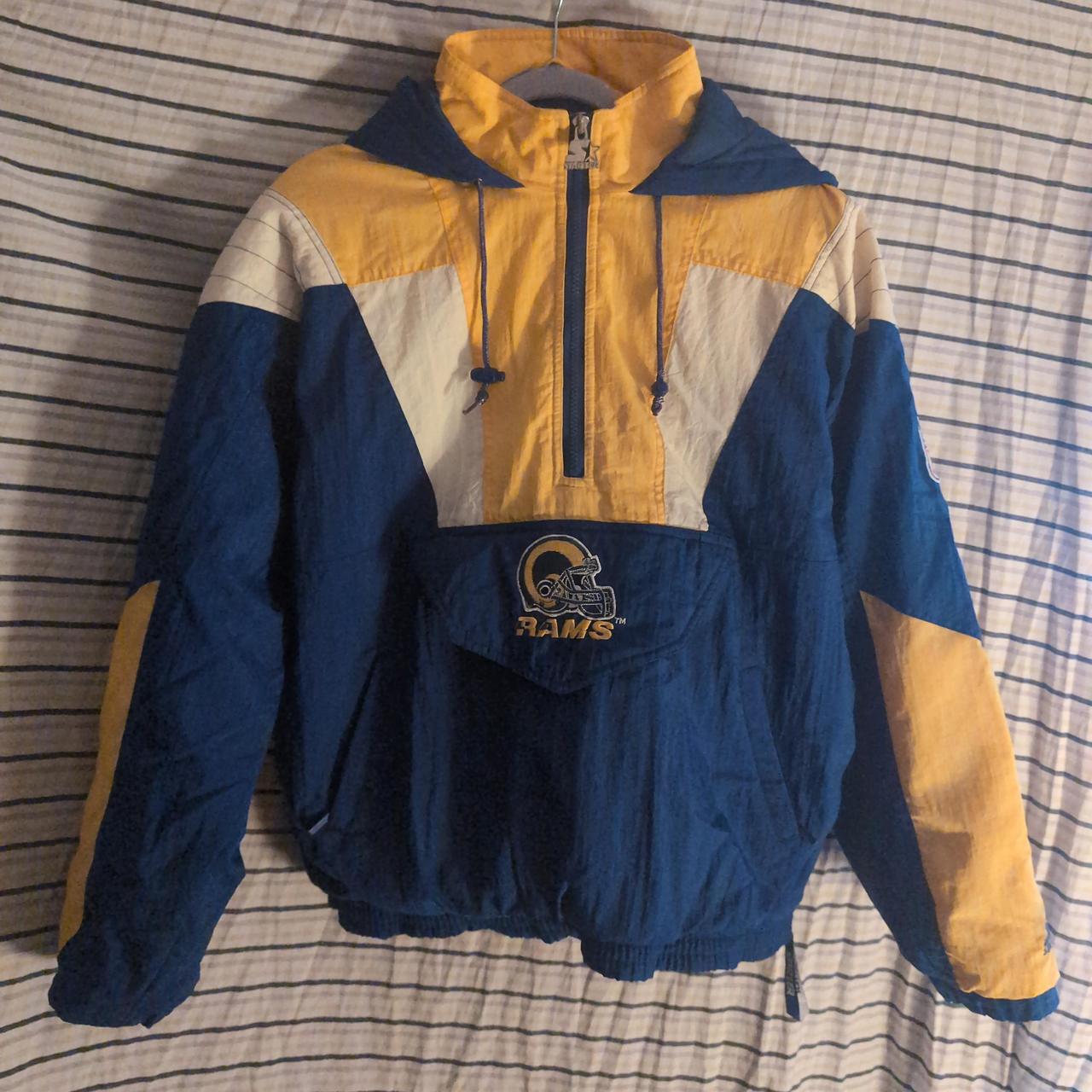 Vintage Starter Pro Line Los Angeles Rams 1/2 Zip... - Depop