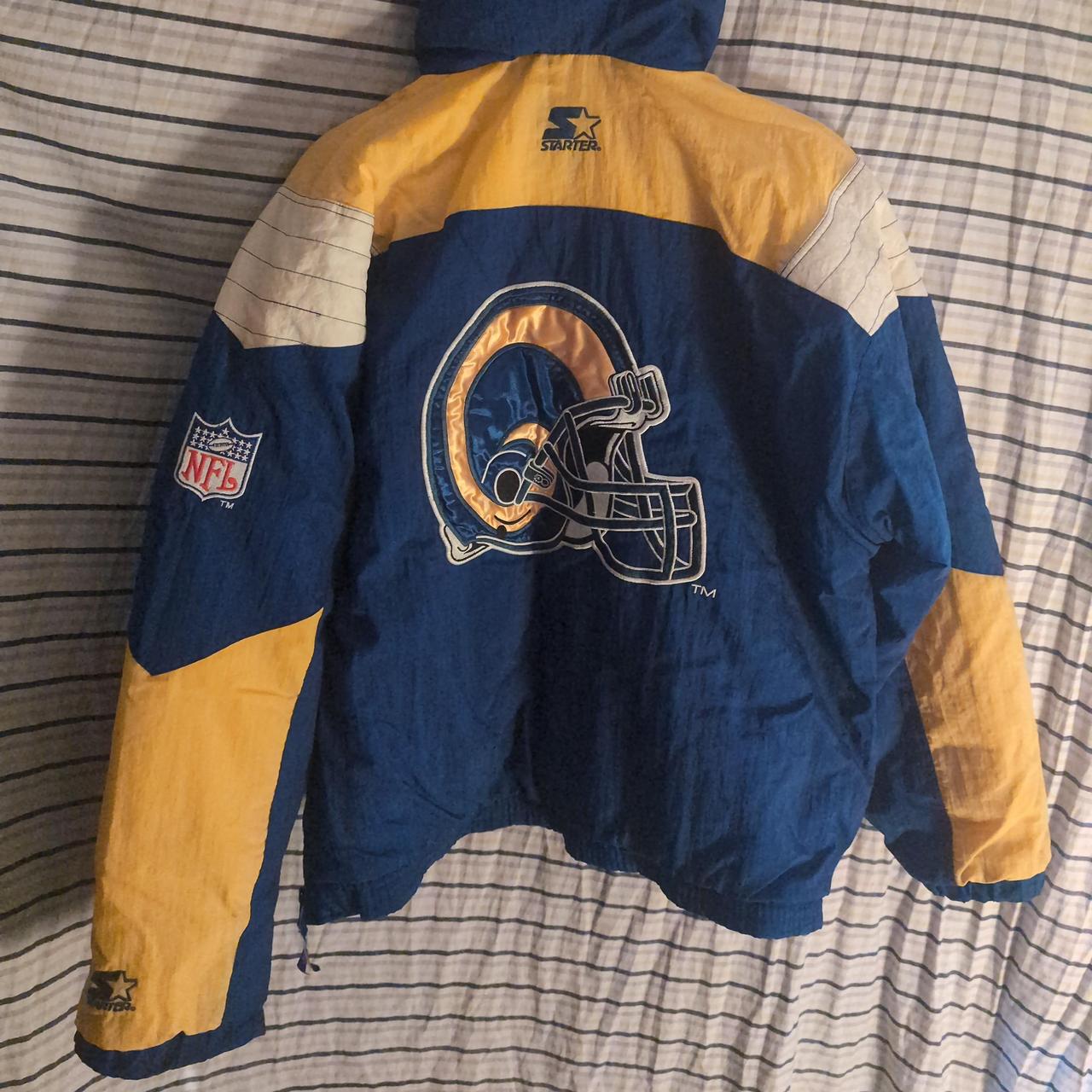 Vintage Starter Pro Line Los Angeles Rams 1/2 Zip... - Depop