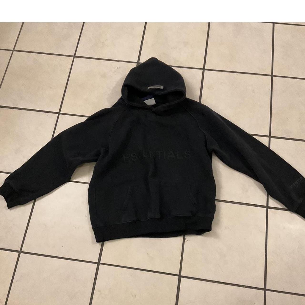 Black essentials hoodie size medium only worn a... - Depop