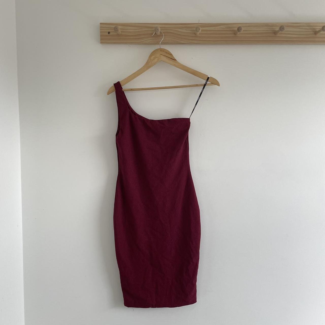 Kookai one shoulder red dress with ribbed. Depop