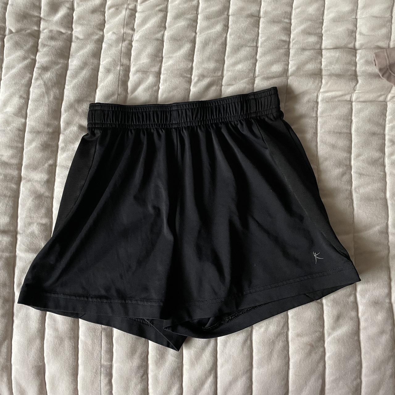 Danskin Now Black Shorts Size Medium logo is peeling - Depop