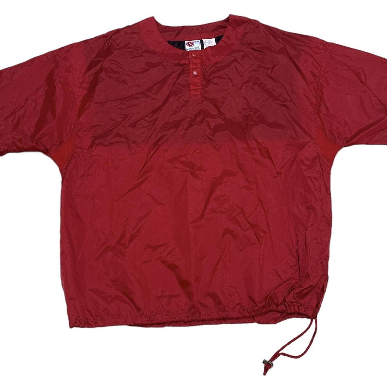 VTG Rawlings Windbreaker Shirt Men's XL Red Depop