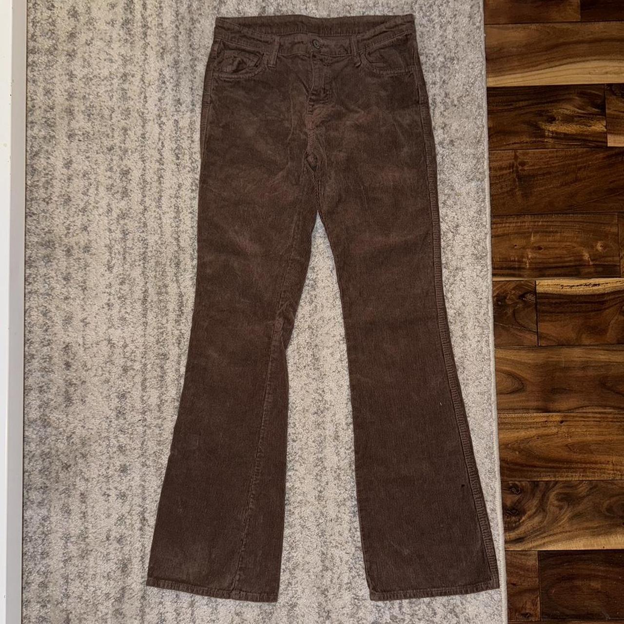 Brandy melville brown lowrise corduroy flare pants! - Depop