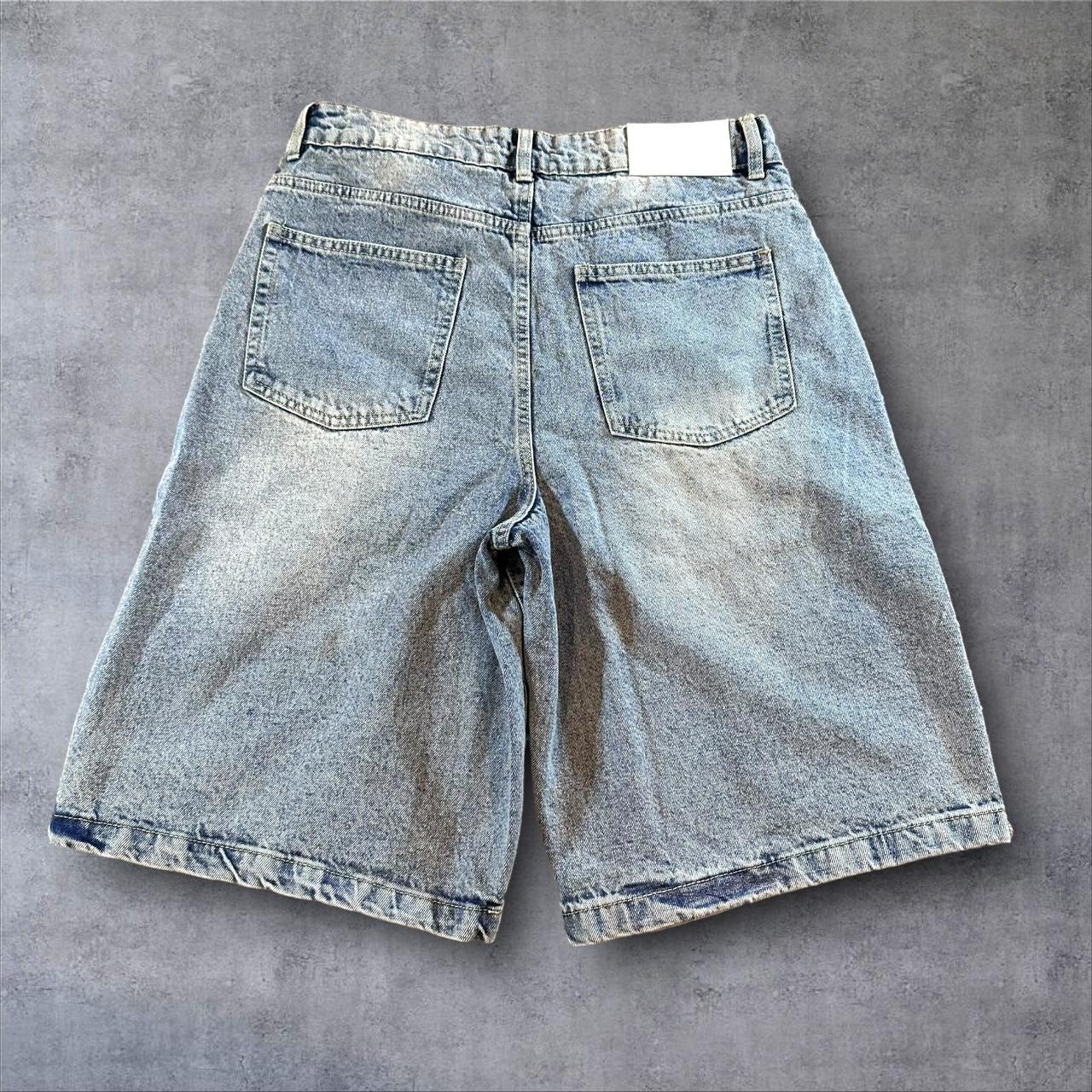 Baggy blue Jorts 32 waist - 25 inches top to bottom... - Depop