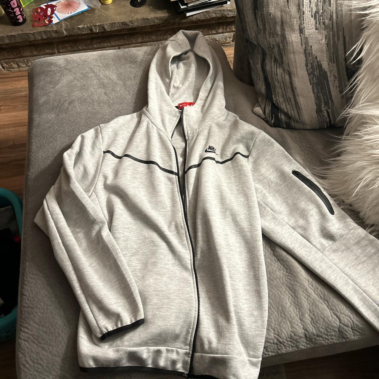 Grey Nike tech Jacket No zipper Perfect condition... Depop