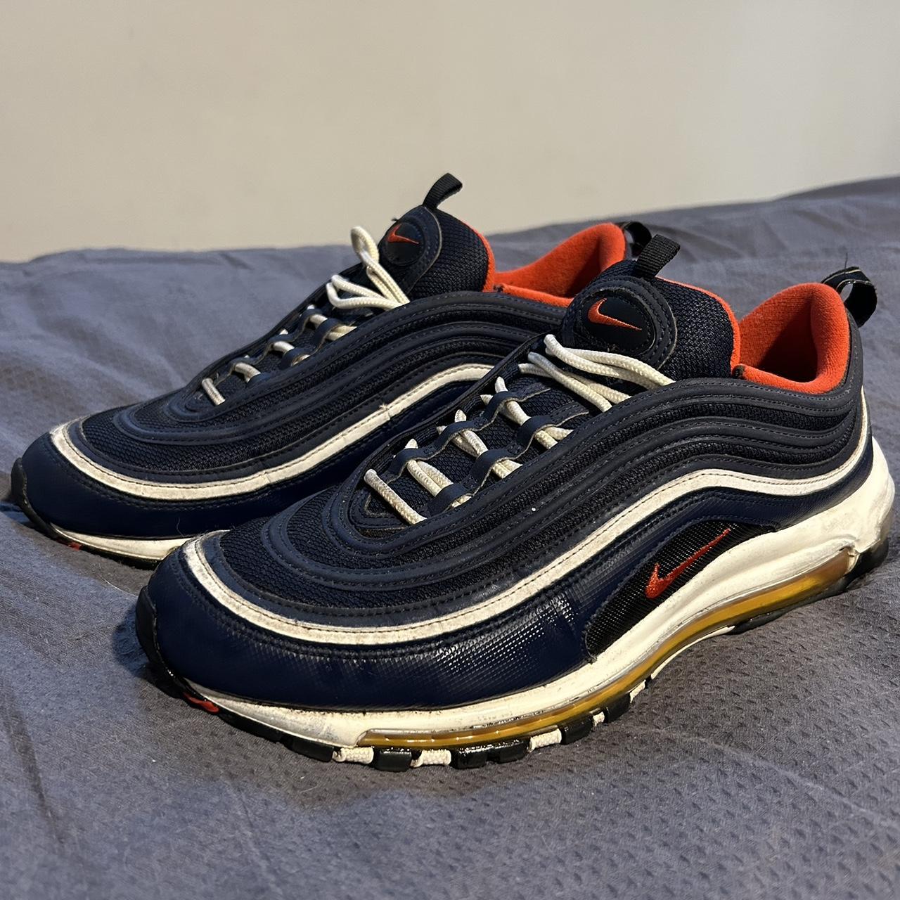 Air max 97 navy blue sales and red