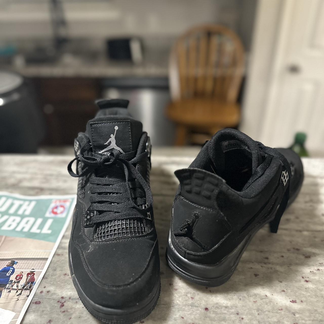 Black Cats Jordan 4's - Depop