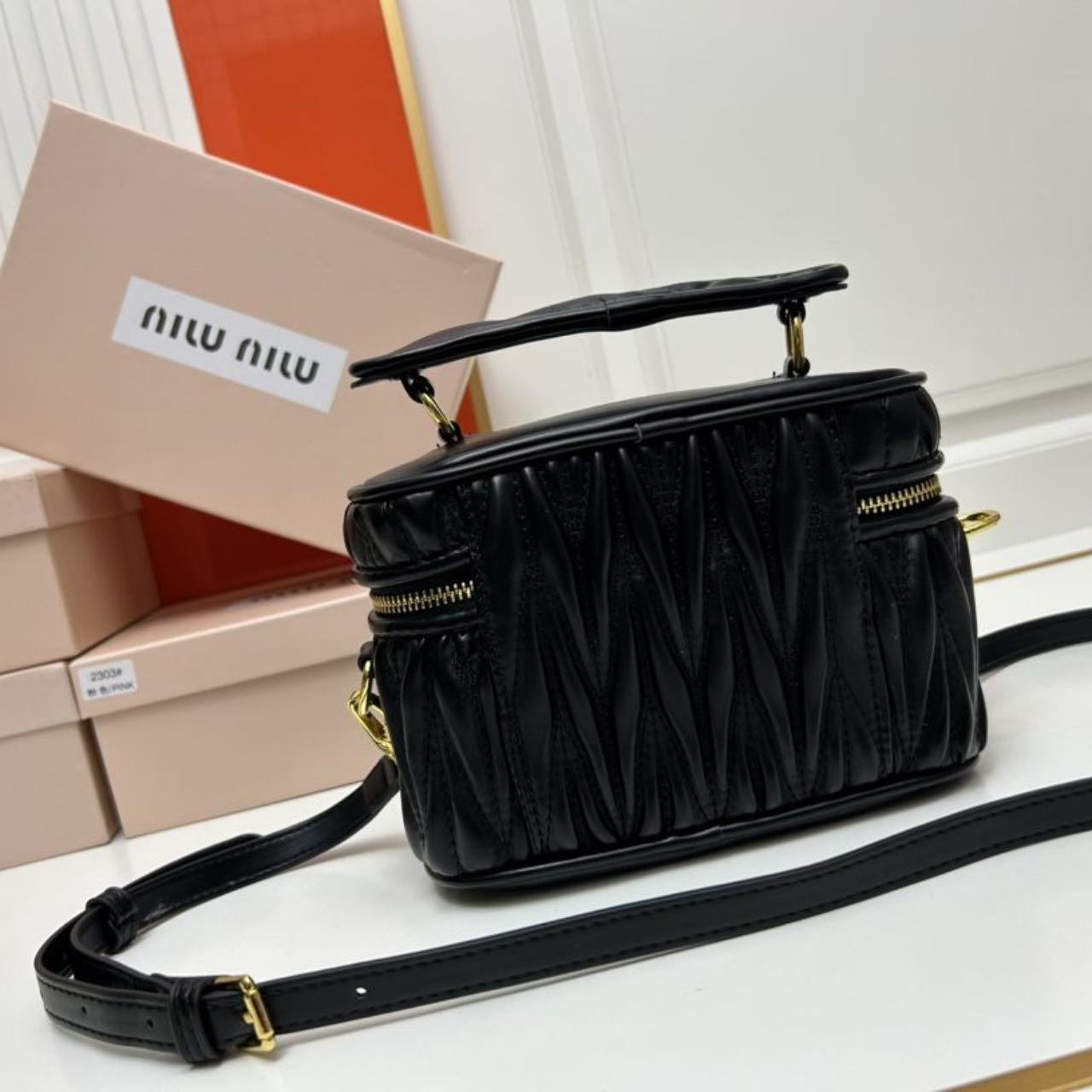 MIU MIU Leather One Crossbody Bag Beige 90's Vintage Old