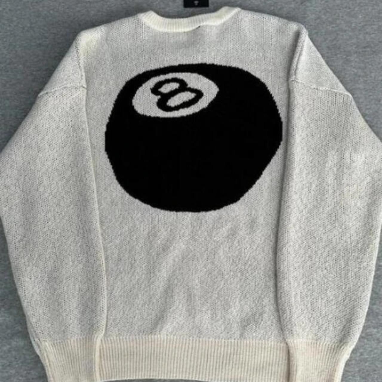 Stussy White Knitted Sweater - Depop