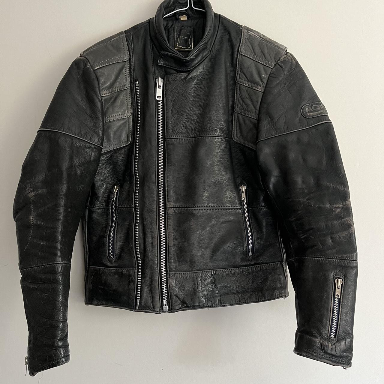 Vintage ECHT Leder biker jacket Vintage Uni sex’s... - Depop