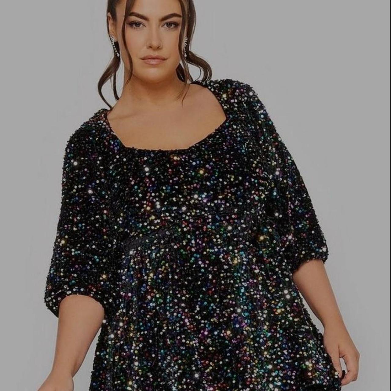 Dress Plus Size Black Sequin Top Black Sequin Shirt Sequins Top