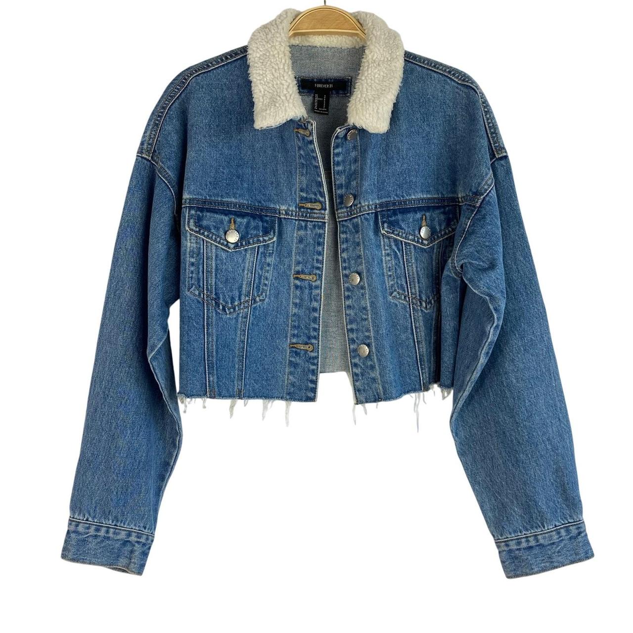 Forever 21 sherpa jean jacket best sale