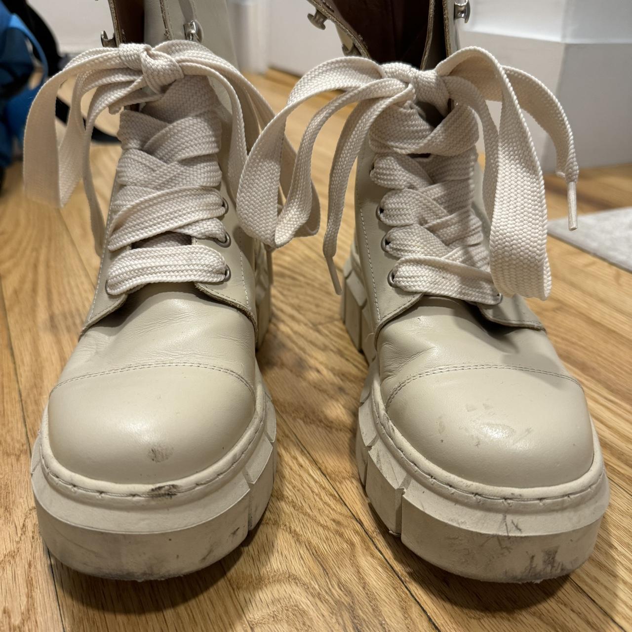 Alohas beige combat boots Depop