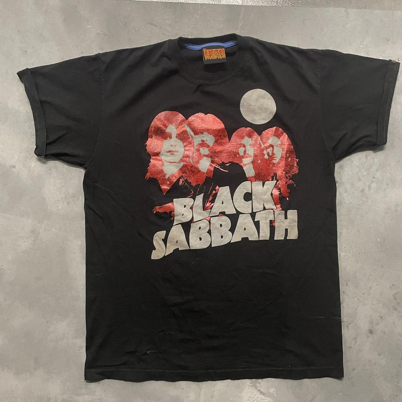Vintage/y2k all black/red “Black Sabbath” band.... - Depop