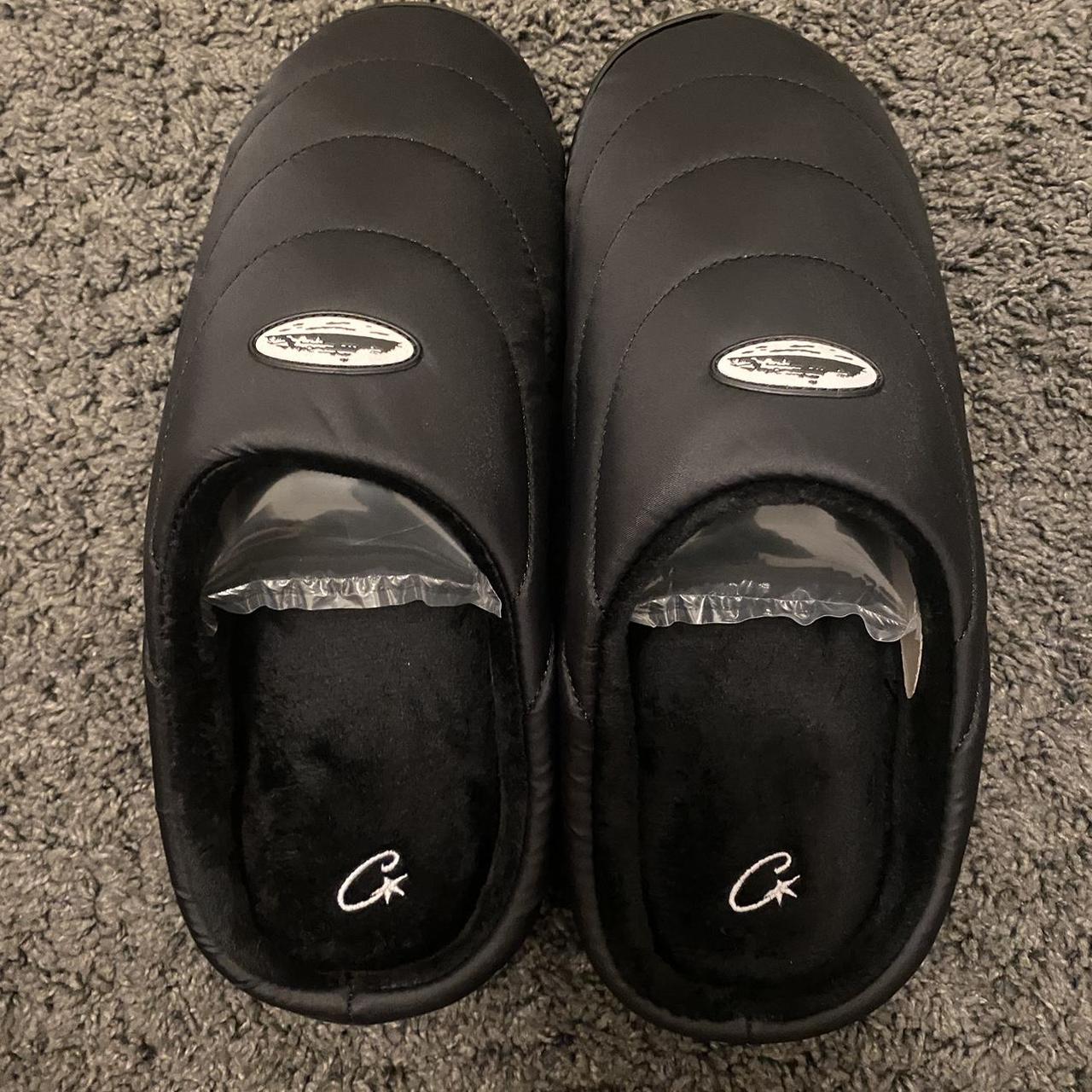 Corteiz black crib crep slippers Size L | Depop