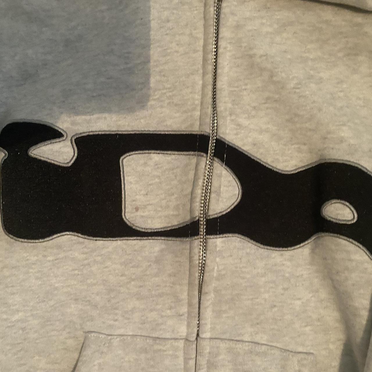 IDA Grey Zip Up Hoodie Embroidered logo on the | Depop