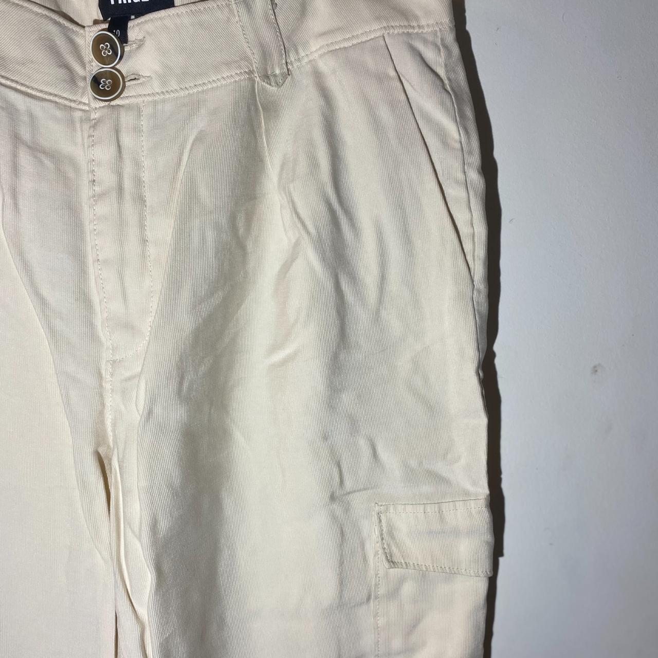 size 10 white/ eggshell/ cream cargo pants - Depop